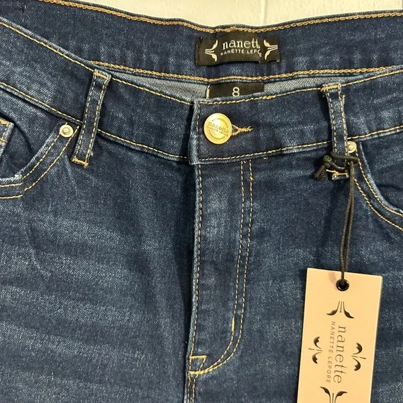 Nanette Nanette Lepore Amour Boyfriend Denim Shorts Dark Blue Size 8 LS6514JOS - Picture 3 of 10